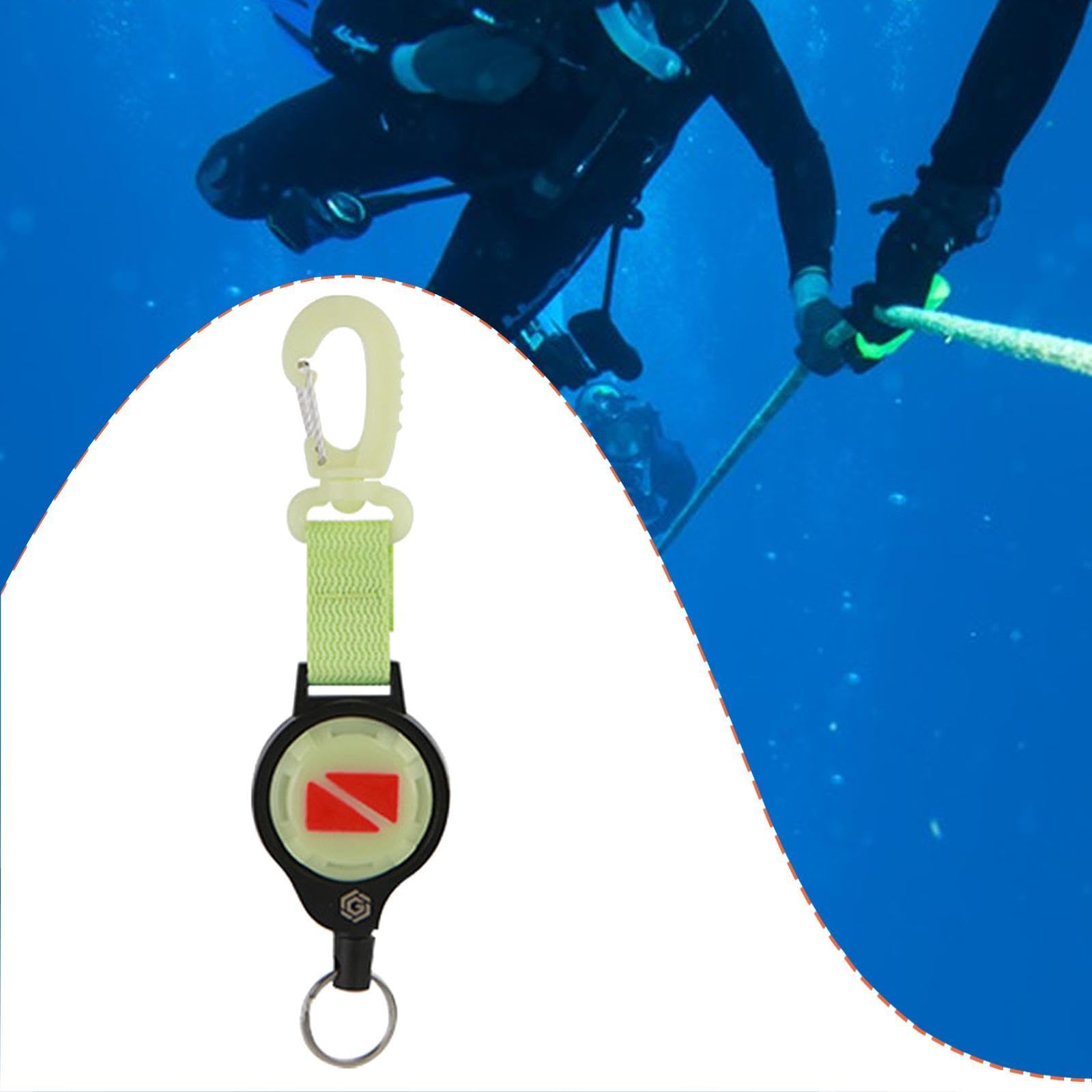 Diving Retractor con Moschettone Estensibile in Acciaio Cinghia Elastica Retrattile per Attrezzi Subacquei Gancio Portapinze Maschera Boccaglio Suppor