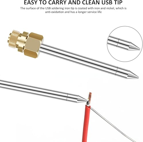 Miniatura 2 de 6 puntas de soldador 8 W USB para remplazar la punta Mini portátil de 3 estilos puntas de soldadura resistentes al calor, herramienta de accesorios