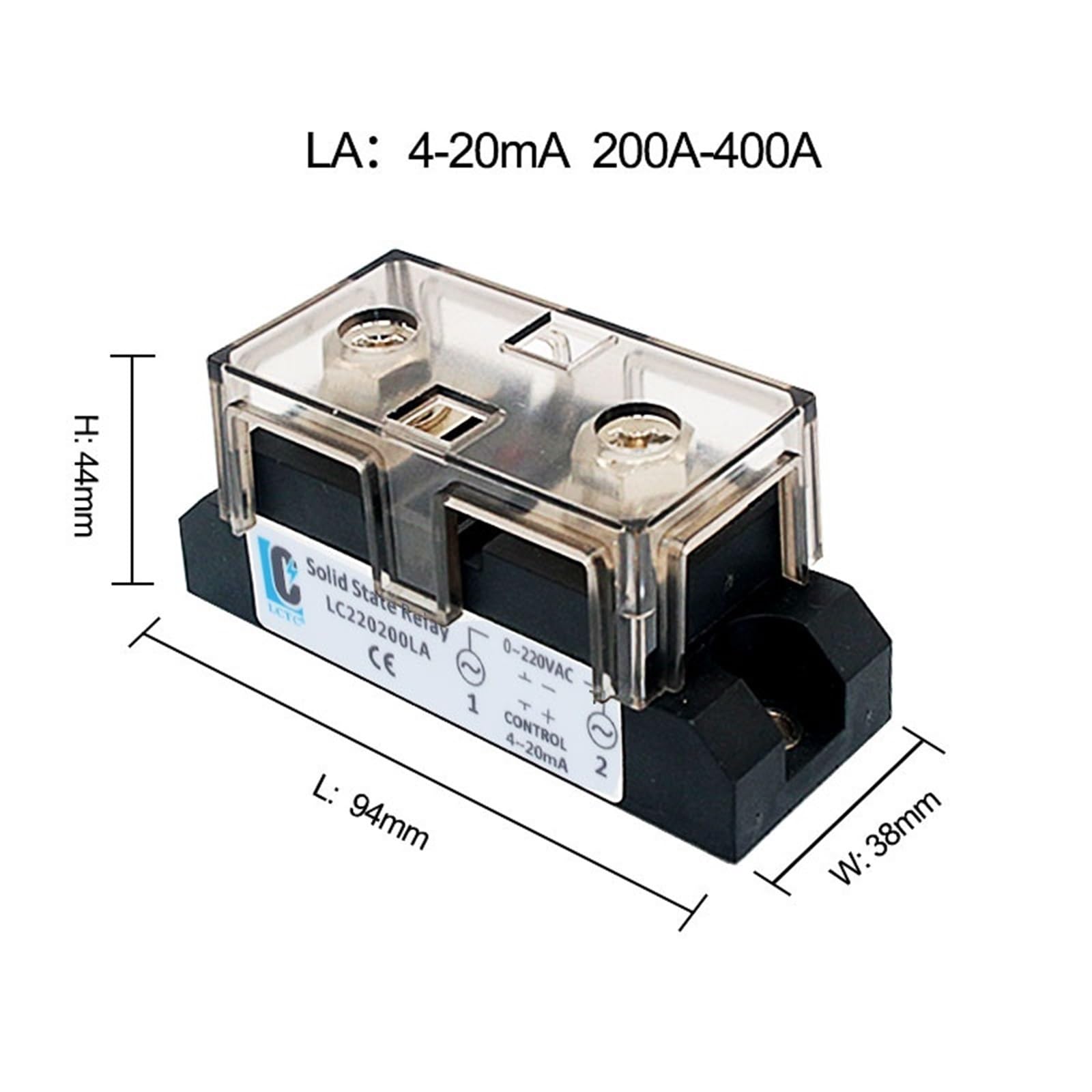 Przemysłowy regulator napięcia SSR o dużej mocy, model 200 A, 300 A, 400 A, przekaźnik statyczny 4-20 mA / 0-10 V 0-5 (200A, LC220 4-20mA)