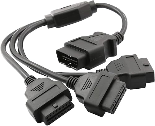 Miniatura 2 de Cable divisor OBD2 de 1.6 pies19.7 in, Cable de extensión OBD-II de 3 vías, Divisor OBD completo de 16 pines 1 a 3 hembra Y Cable Adaptador de cable