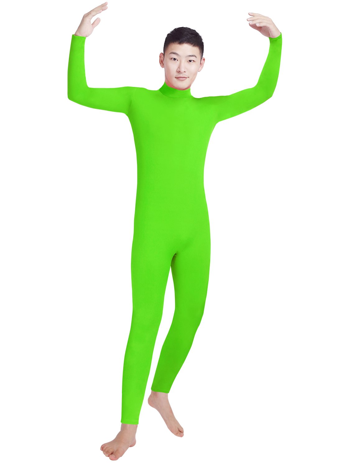 Shinningstar Boys' Men's Zentai Unitard Spandex Turtleneck Long Sleeve Dancewear Bodysuit