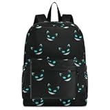 ZzWwR Cute Cheshire Cat Faces Pattern Casual Polyester Computer Backpack Large Daypack for Business Sport Travel School Bookbags
