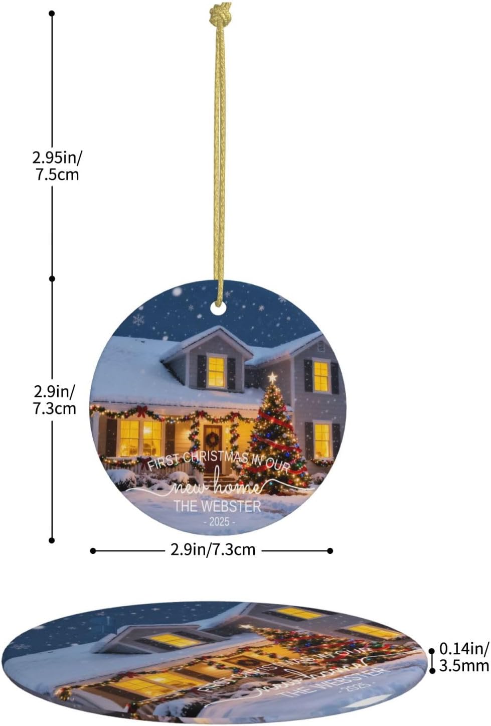 Our 1st Christmas at New Home Custom Photo Ornament, Personalized Home Photo Ornament, New Home Gift, Christmas Home Decor