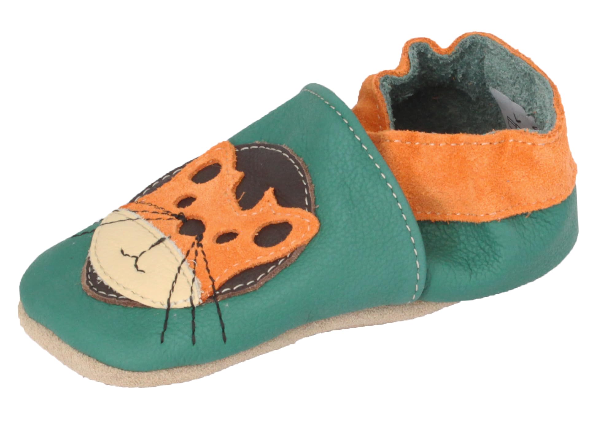 Beck Boys Small Tiger Slippers, Green, 8.5/9 UK Child