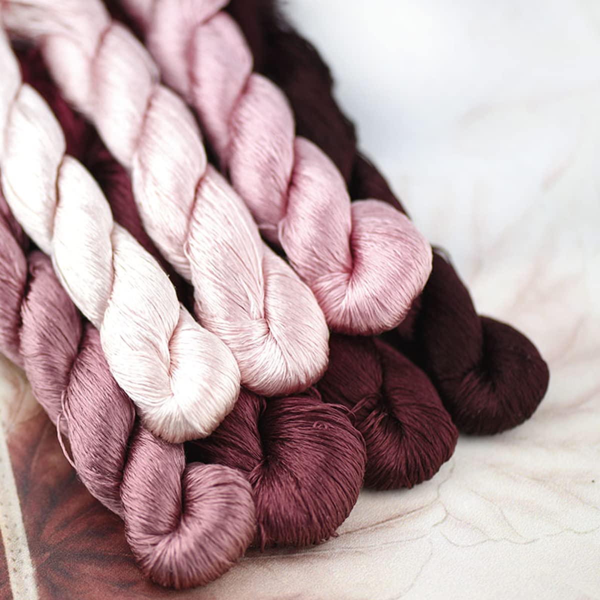 MINGGUXIUYI Natural 100% Silk Thread Handmade Embroidery Thread Floss (55), 840 yards - Image 3