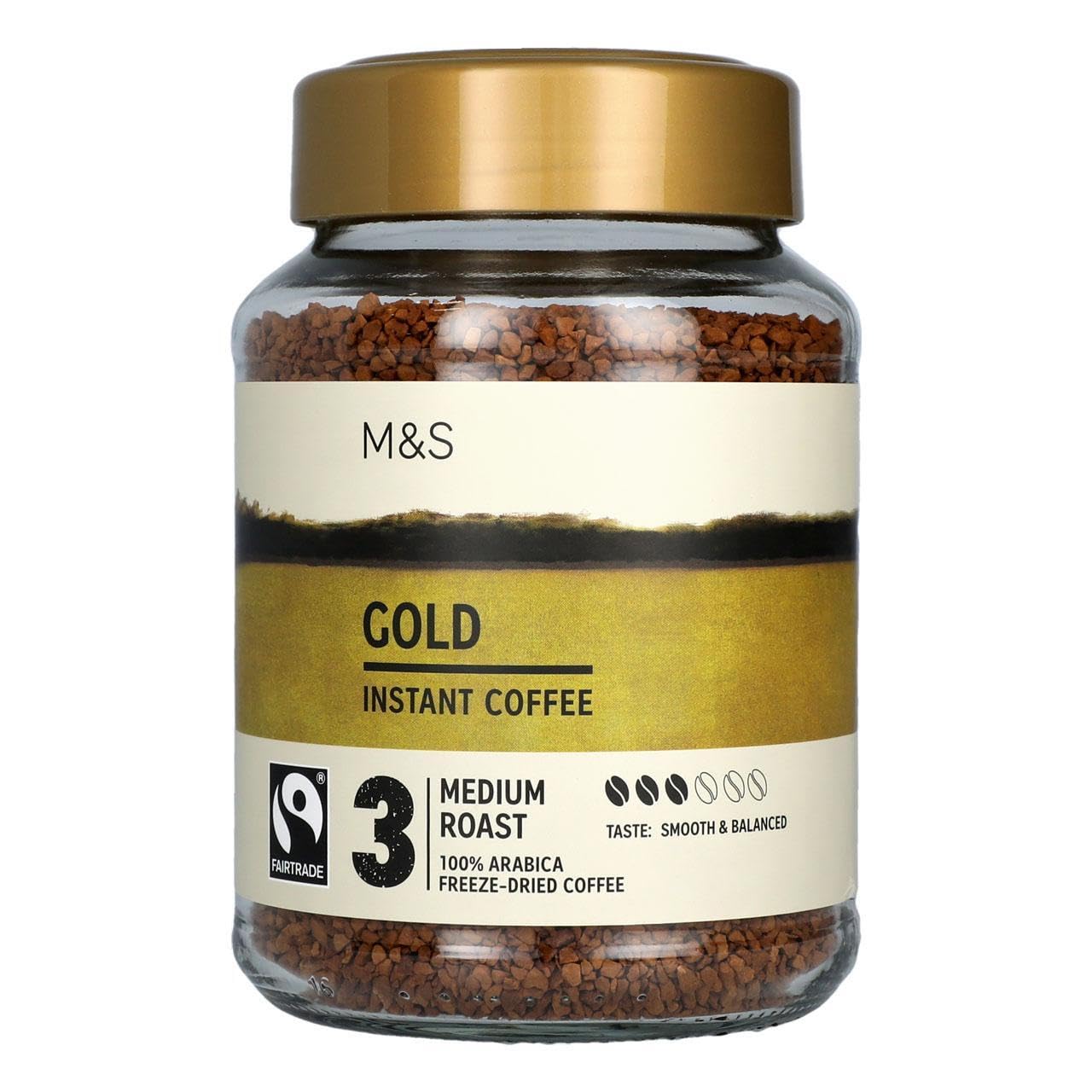GenericM&S Marks & Spencer Gold Medium Roast Instant Coffee, 100% Arabica Freeze-Dried, Fairtrade, 200gFairtrade InternationalFairtrade InternationalFairtrade InternationalFairtrade International