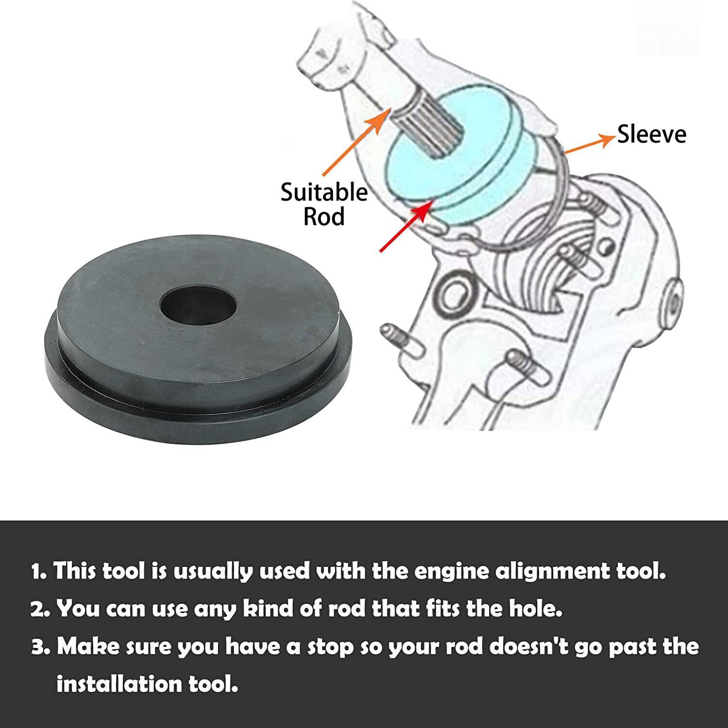 Bellow 818162 Outil d'installation d'anneau pour Mercury MerCruiser Bravo Alpha One Gen 2 Blackhawk modèles Remplace Mercury Mariner 91-818162 43577 Sierra 18-9870 Mallory 79821