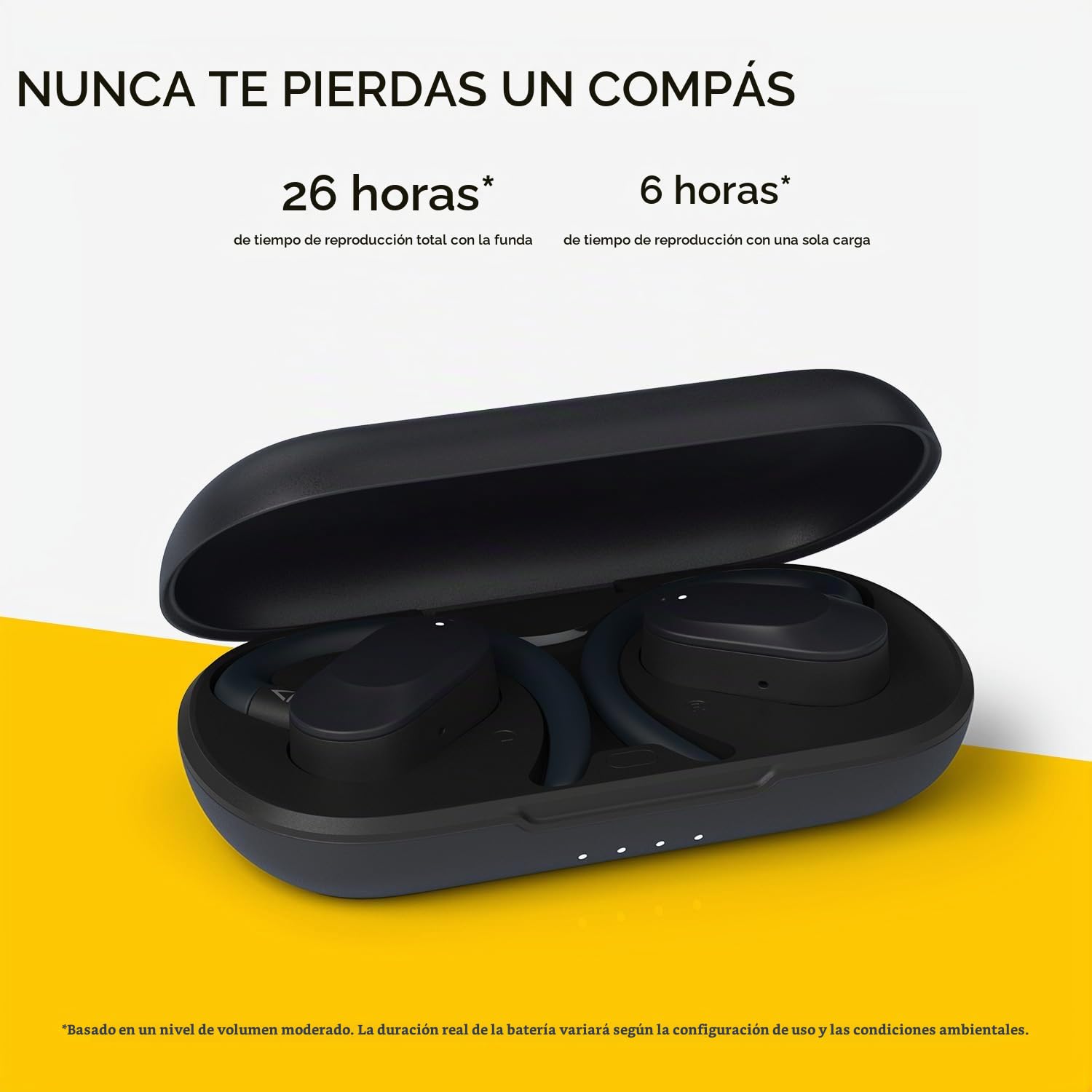 CREATIVE Outlier Go Auriculares inalámbricos Open-Ear con Ajuste Regulable y Ganchos para Las Orejas, hasta 26 Horas de reproducción Total, micrófonos duales, Bluetooth 5.4, IPX4 (Azul Oscuro)
