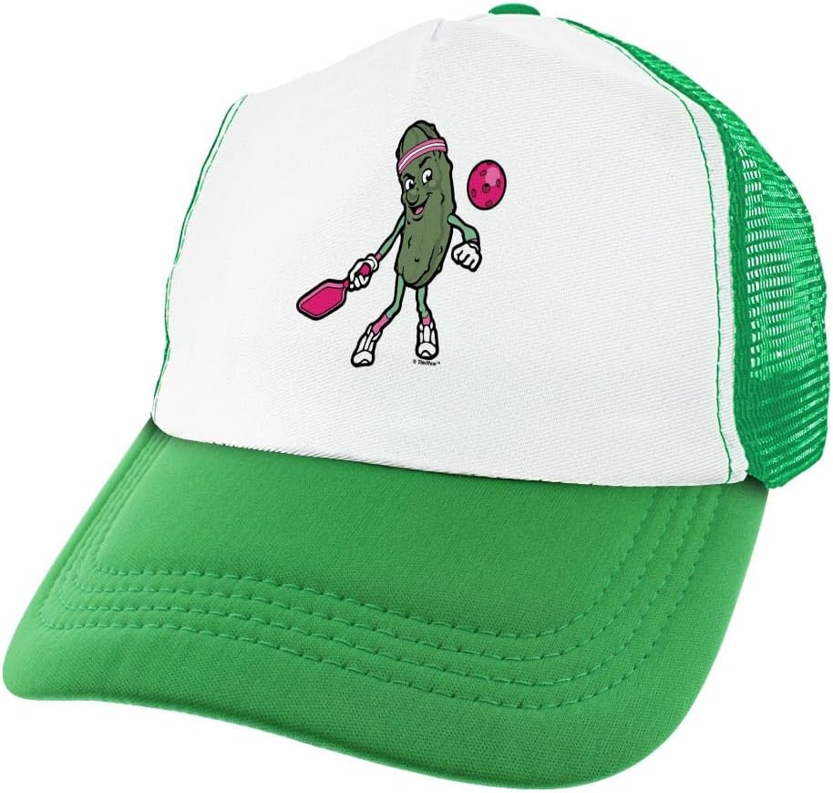 Funny Pickle Sasquatch or T-Rex Playing Pickleball Trucker Hat