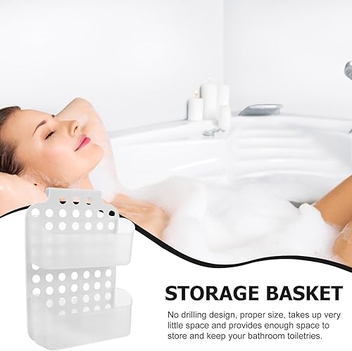 Miniatura 7 de Healvian Cesta de ducha colgante ajustable para colgar sobre la puerta, organizador de ducha, estante de almacenamiento de baño, estante con cestas