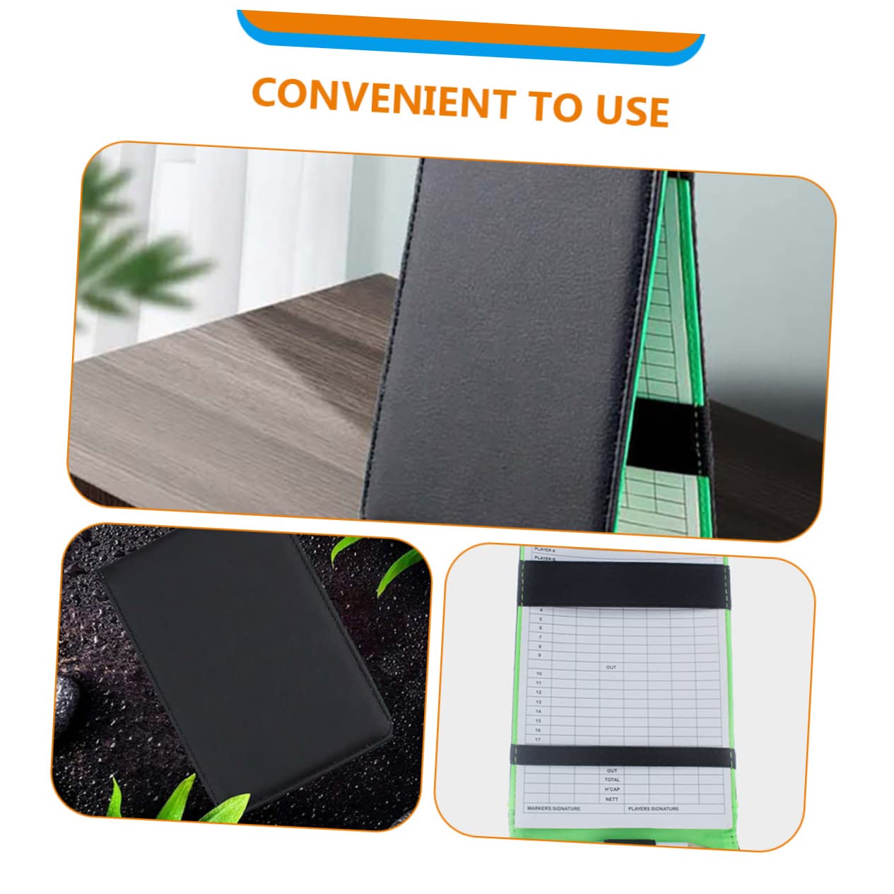 5 Pièces Livre de Score de Golf Accessoire Golf Accessoires Golf Cahier d'enregistrement de Score carnet de Notes Portable Le Golf Protecteur partition Fiche d'évaluation PU