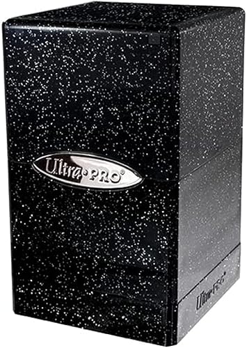 Ultra Pro - Caja de cartas Satin Tower de más de 100 cartas (negro brillante) - Protege tus tarjetas de juego, tarjetas deportivas o tarjetas