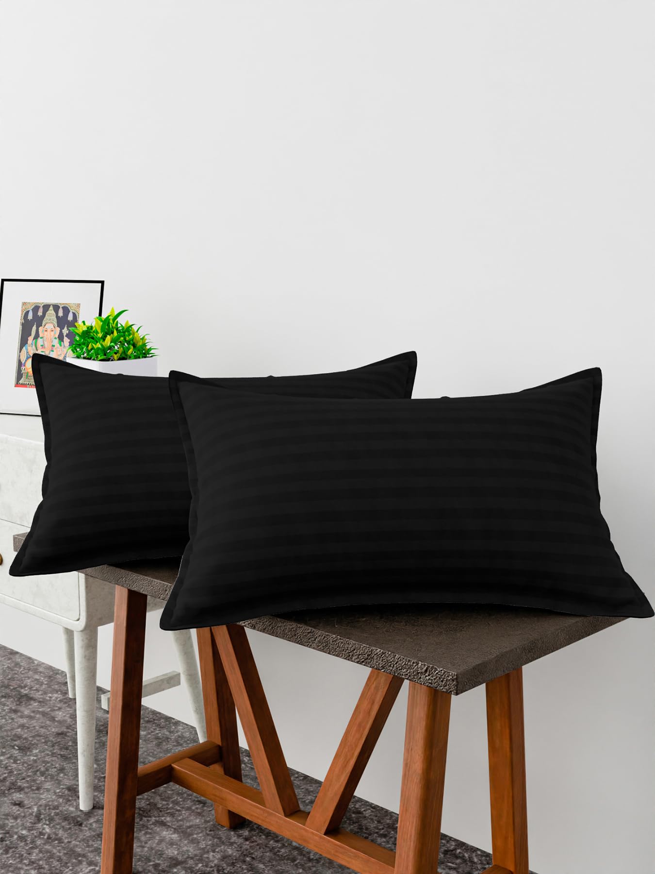 Striped Cotton Pillow Covers - Set of 2 -1 Striped Cotton Pillow Covers - Set of 2 -1