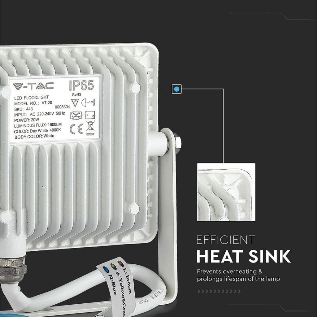 V-TAC LED Floodlight Efficient Heat Sink