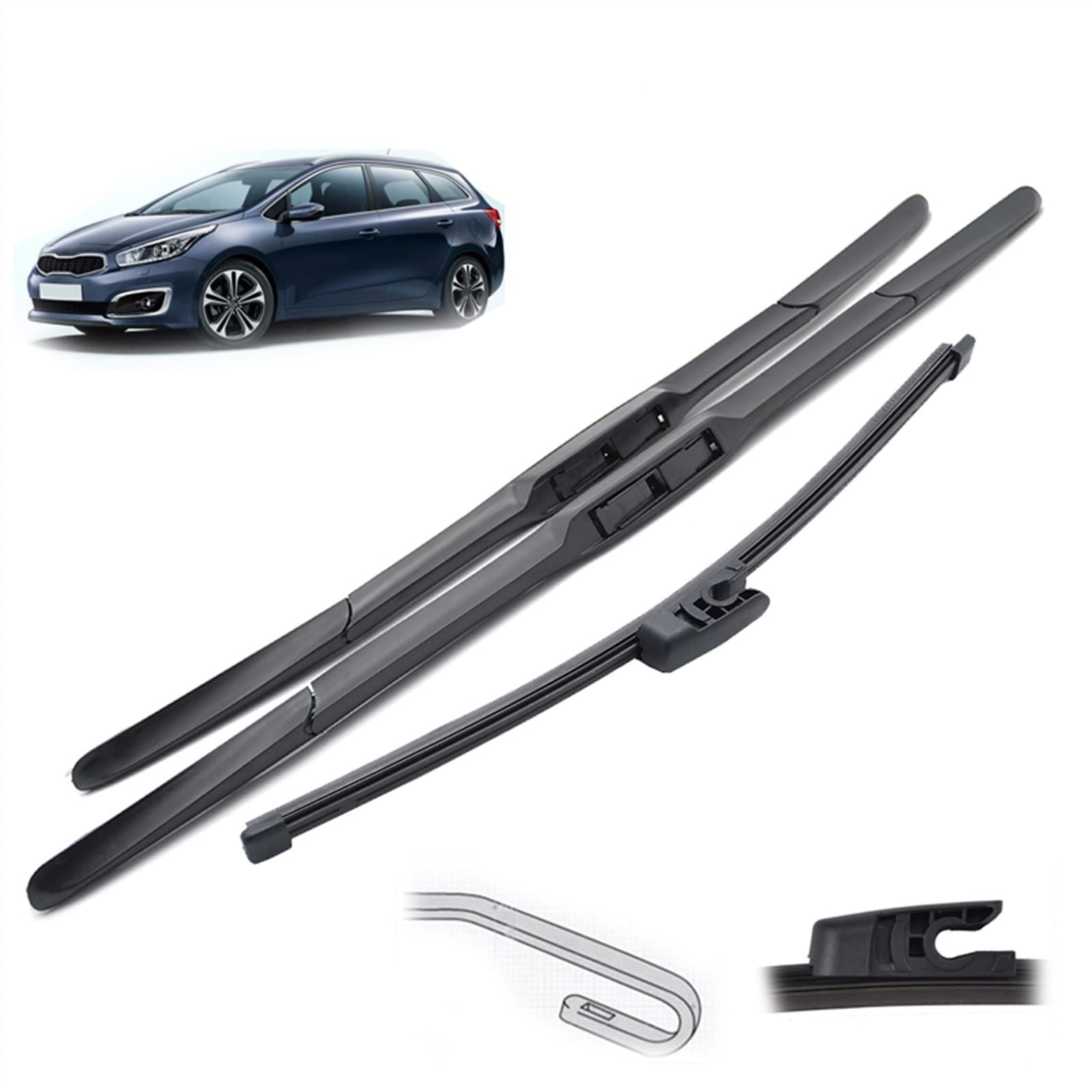 Ruitenwisser Voor & Achter Wisserbladen Set Kit,Voor KIA