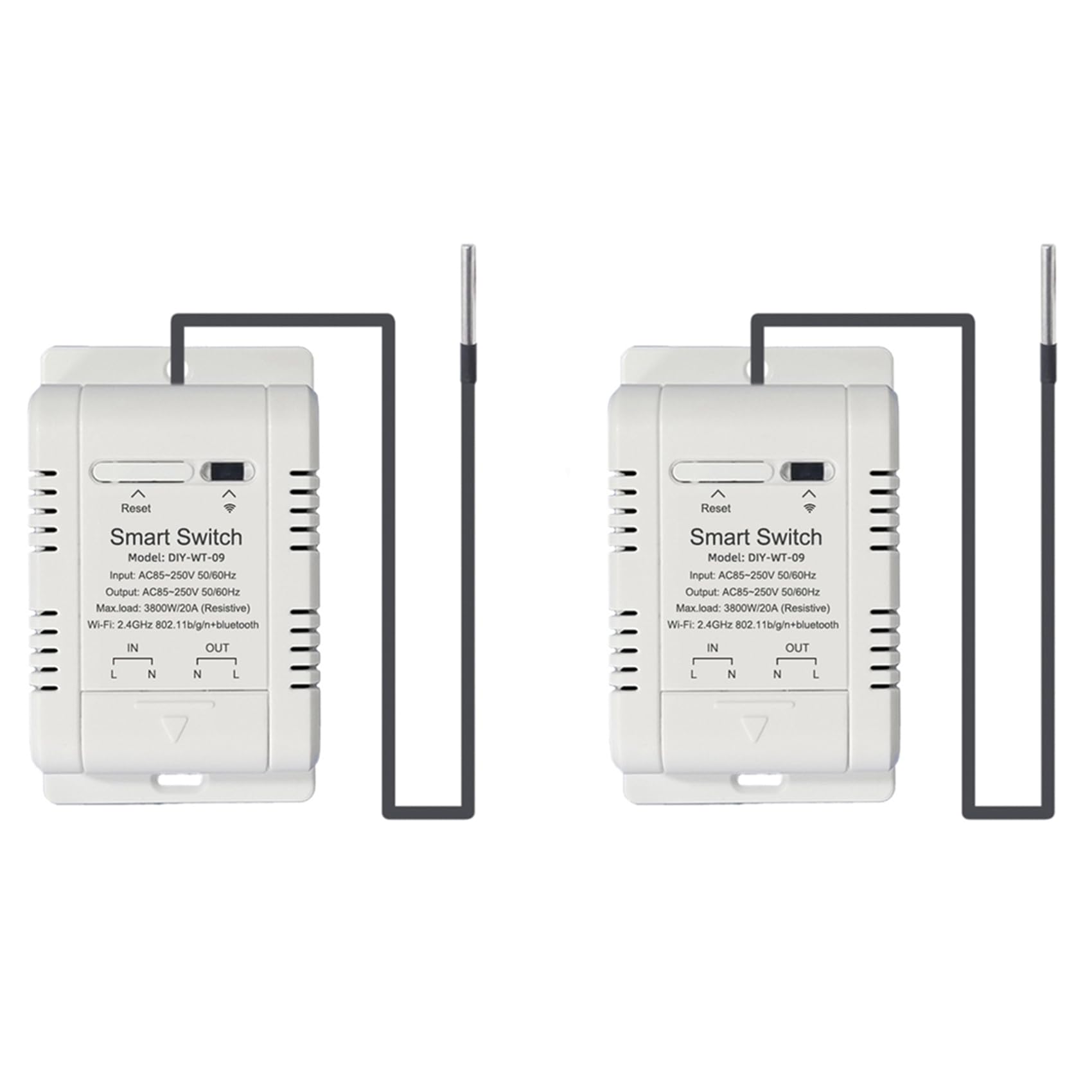 Jnchdghwa 2X WiFi Temperature Switch with 2M Sensor Smart WiFi 20A Thermostat Temperature Switch Supports Voice Control