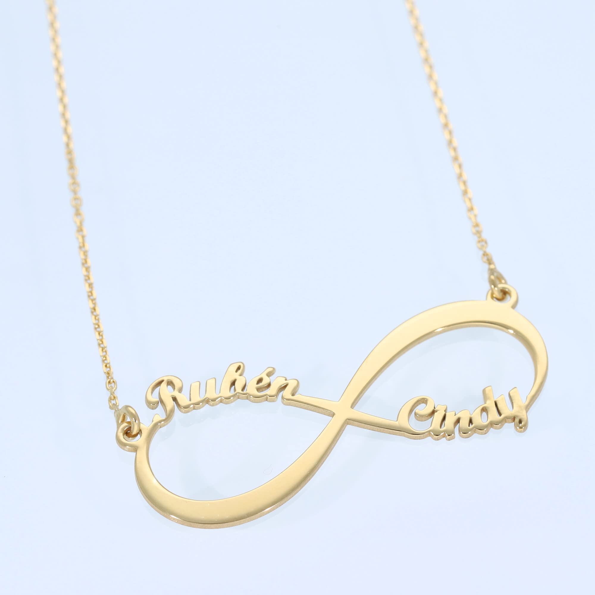 Collar Infinito con Nombres - Colgante Infinito en Plata de Ley Personalizado con Nombres Familia - Gargantilla para regalar - Regalo Día Madre, de los Enamorados