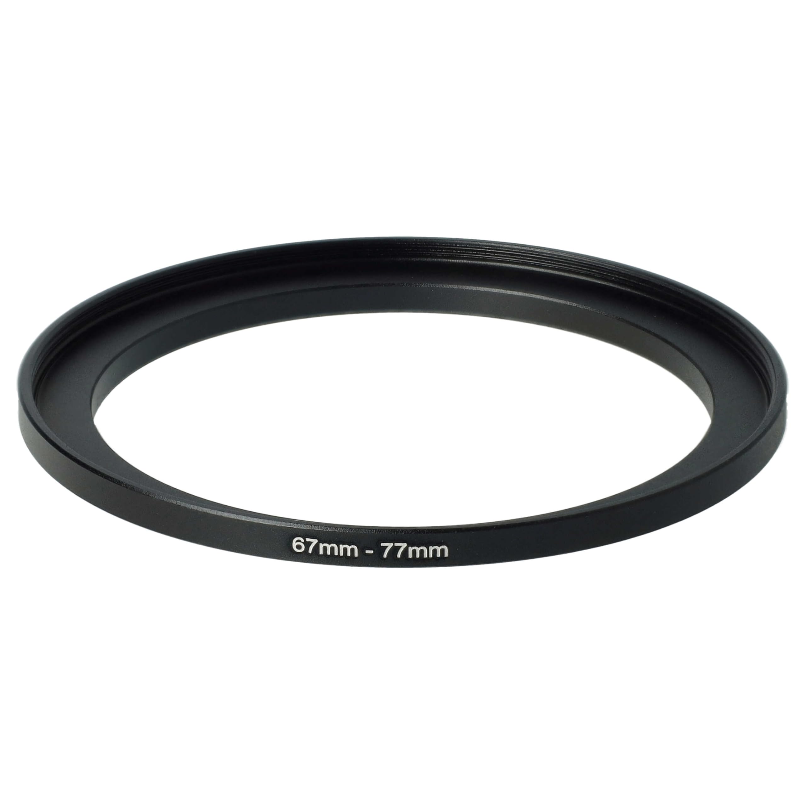 vhbw Adapter Step-Up Ring od 67 mm do 77 mm do obiektywu aparatu - adapter filtra, metal, czarny