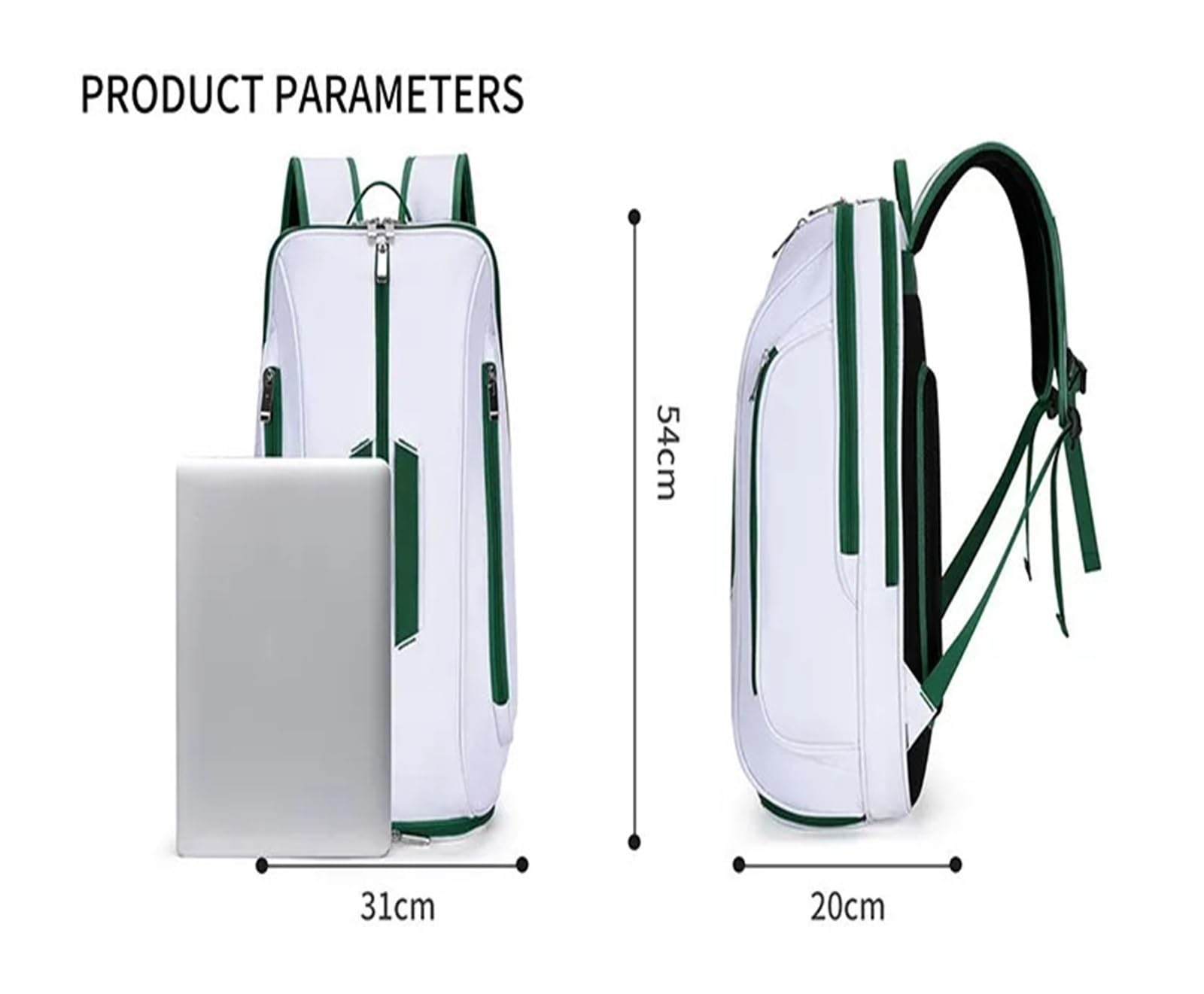 Raquetero Tenis Mochila De Tenis for Deporte Convertible Padel Badminton Squash Bolsa con Compartimento for Zapatos, Funda for Ordenador Portátil, Gancho for Valla