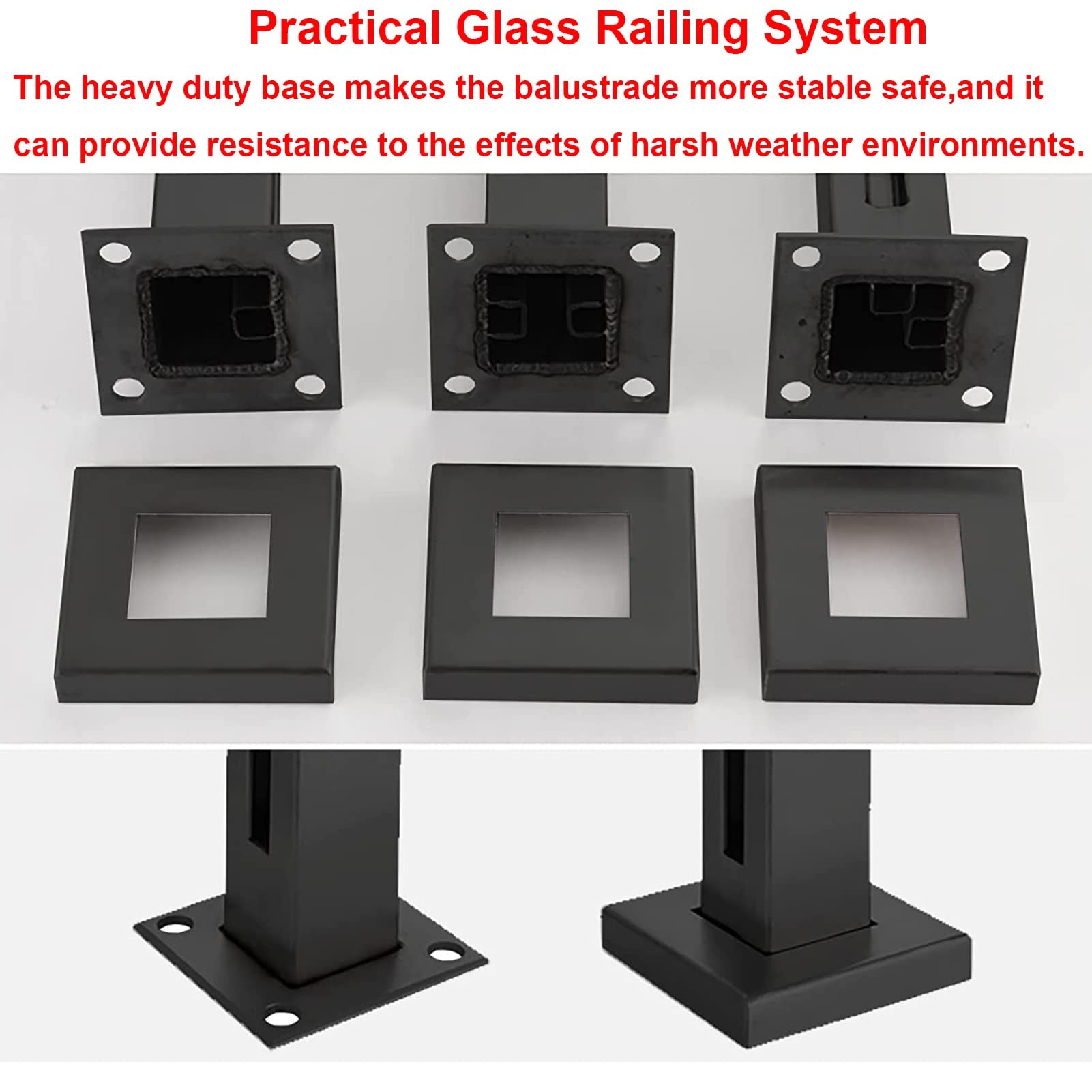 LOLYSIC Lot De 10 Colliers De Serrage Réglables En Verre De 10 Mm à 12 Mm, Supports En Verre En Acier Inoxydable 304 Pour Balustrade En Verre De 10 Mm