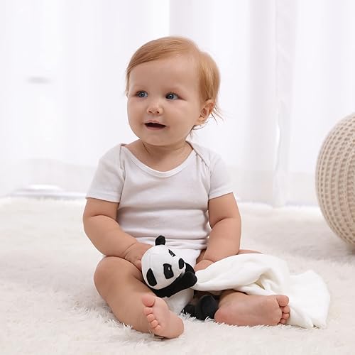Miniatura 7 de Apricot Lamb Manta de seguridad de animales de peluche, panda, manta de personaje para guardería, felpa de lujo para acurrucarse (panda blanco, 10