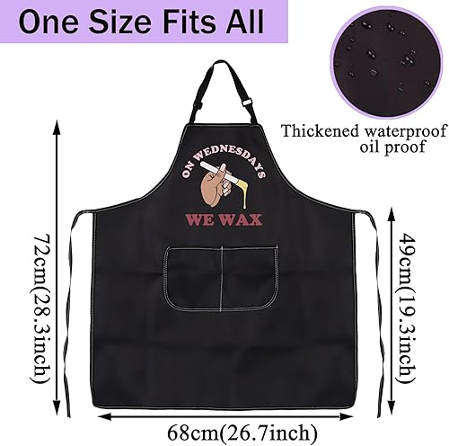 Miniatura 3 de CENWA Delantal de esteticista divertido Delantal de técnico de uñas el miércoles We Wax Cosmetología Salón Delantal Especialista en Cuidado de la