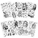 Cholo Tattoos Temporary for Adults, 8 Sheets Large Fake Tattoos, Day of the Dead Chicana Guadalupe Gangster Prisoner Mexico, Chicano Party Decorations, Halloween Cholo Clothes 180+ Styles