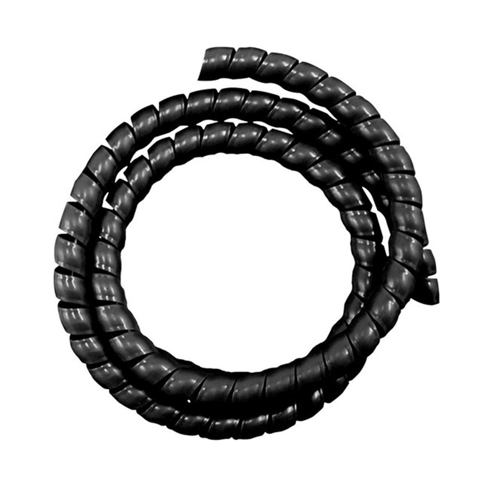 Aixilan Black Cable Tidy Sleeve,Cable Management,2 Meter 25Mm To 45Mm Spiral Cable Protector Winder Line Organizer Tube Protection Spiral Winding Cable Wire Cover Tube Winder(,40Mm)