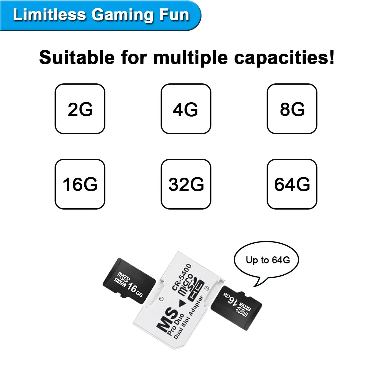 Be In Your Mind 2 adattatori per schede di memoria da Micro SD a Pro Duo per schede di memoria compatibili con Sony PSP Console 1000 2000 3000 fotocamere fotografiche