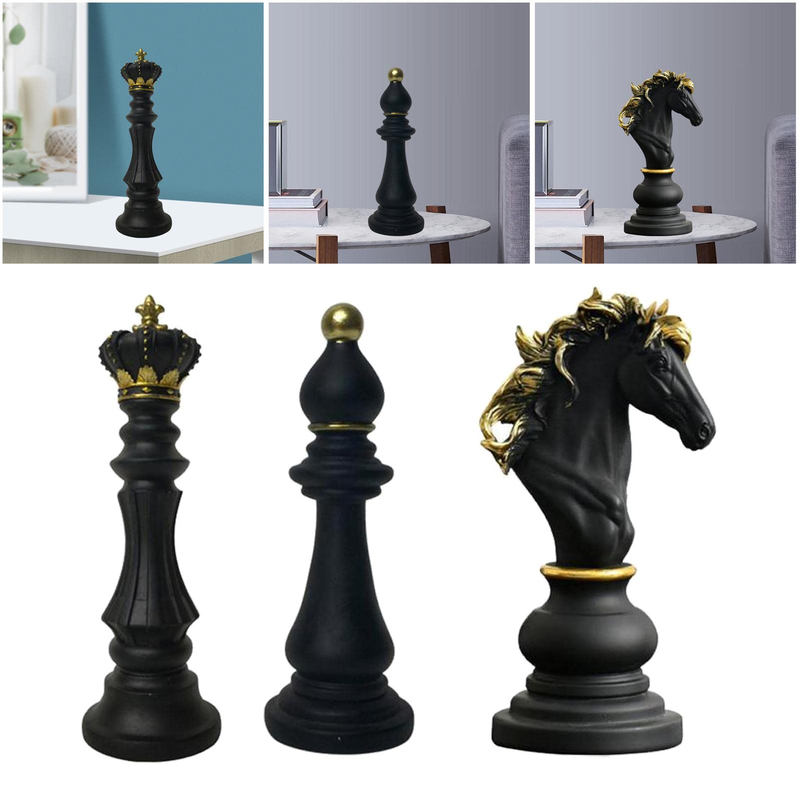Amazon.co.jp: Generic 3個のアートチェスの駒の彫刻装飾的なチェスの
