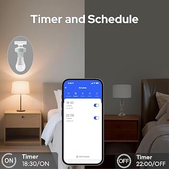 QIACHIP Remote Control Light Socket E26 E27 Bulb Socket Adapter, ZigBee Smart Light Holder Compatible with Alexa Echo Voice Control, Requires Zigbee Hub
