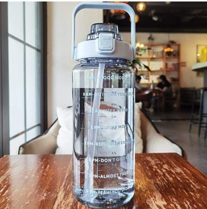 Image of Transparent Bottle 2000 ml Water Bottle 2 Liter Capacity Bottle Office /School /College /Gym /Travel Bottle | BPA-free fitness sports.