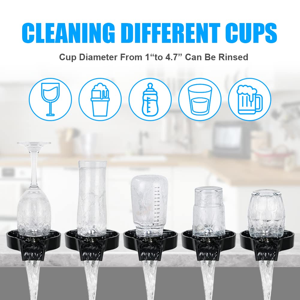 AUAUY Rince Verre Evier, Accessoires pour Evier de Cuisine, Rince Verre Evier, Nettoyeur Verre, D'évier de Cuisine Nettoyage Rapide Rinceur de Pichet pour Évier de Cuisine, KTV, Restaurants, Cafés