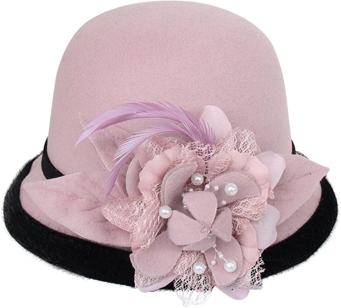 Wool Vintage Cloche Bucket Hat Ladies Church Derb Party Hats Fashion Winter  Dress Hats (1-F, One Size) at Amazon Women's Clothing store