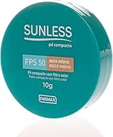 Pó Compacto Sunless Medio com Efeito Matte Aveludado e Vitamina E FPS50 10g