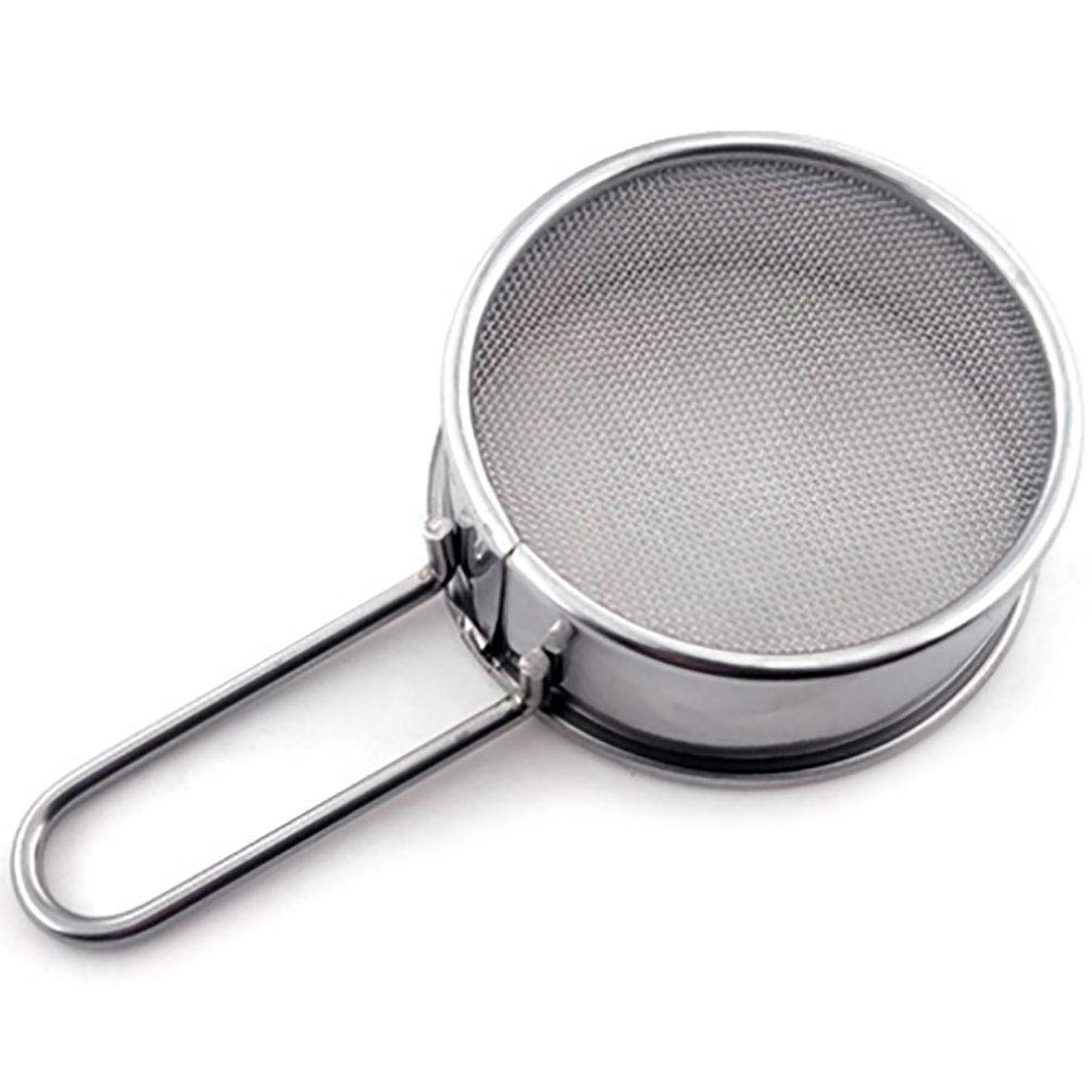 Goeielewe Stainless Steel Strainer with Long Handle, Flour Sieve Mini Small Flour Sifter Drainer for Baking, Powder, Sugar and Coffee Pastas Tea Strainer - Diameter 2.5 Inch - Image 6