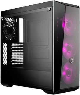 Cooler Master Box Lite 5 RGB ATX Mid-Tower w/ Front DarkMirror Panel, 3 Customize Color Trims, Tempered Glass Side Panel & 3 X 120mm RGB Fans w/1 to 3 Splitter Cable