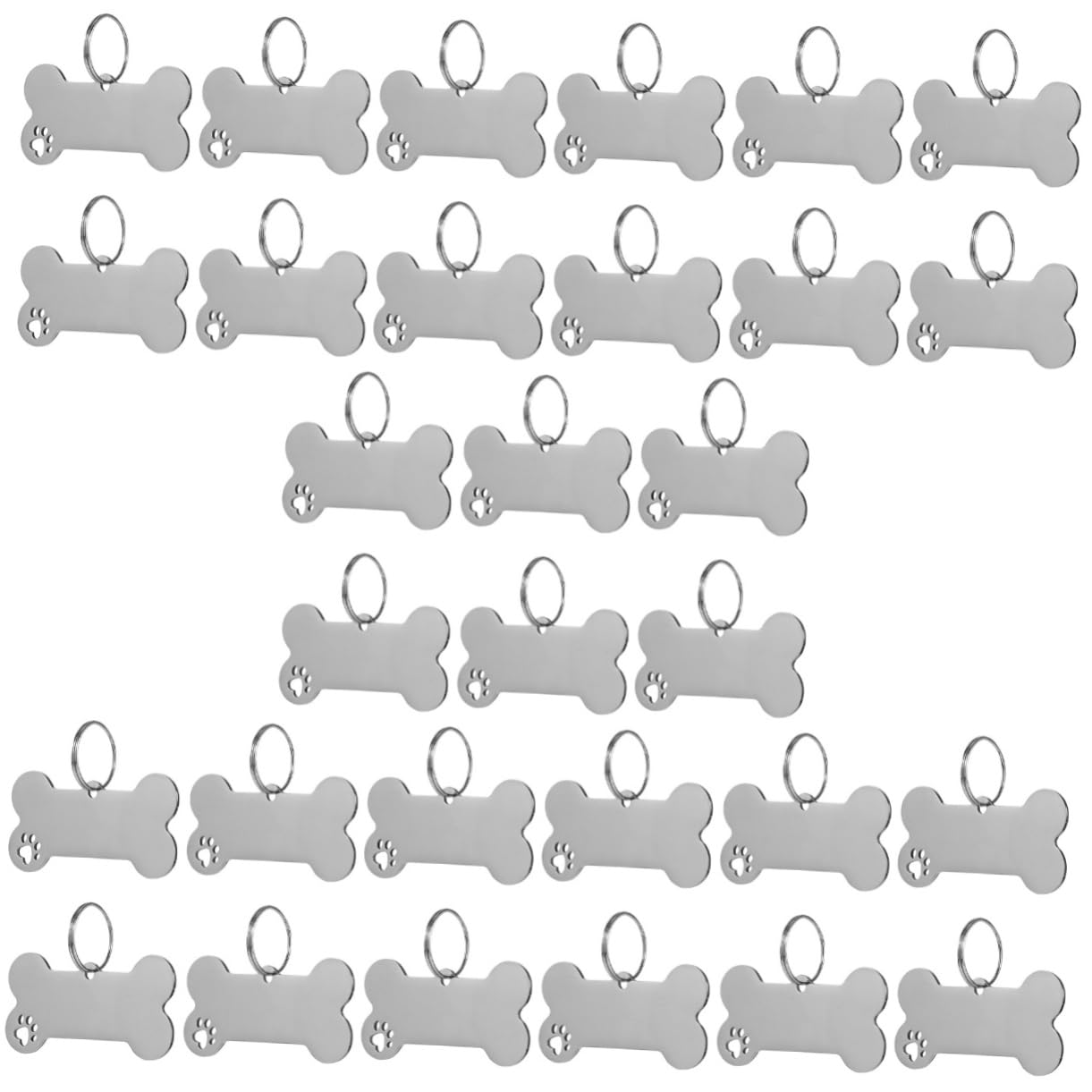 Kisangel 30pièces Médailles Identification pour Chiens Pendentifs Gravés Inoxydable pour Collier De Chiot Et Id Animaux