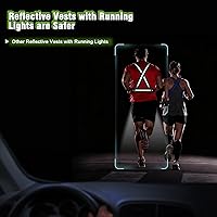 Vista 6 de Running Lights for Runners, Reflective Vest with 3-Mode Motion Sensor Lights 45° Adjustable Tilt, 360° Reflective Running Vest with Storage Pocket