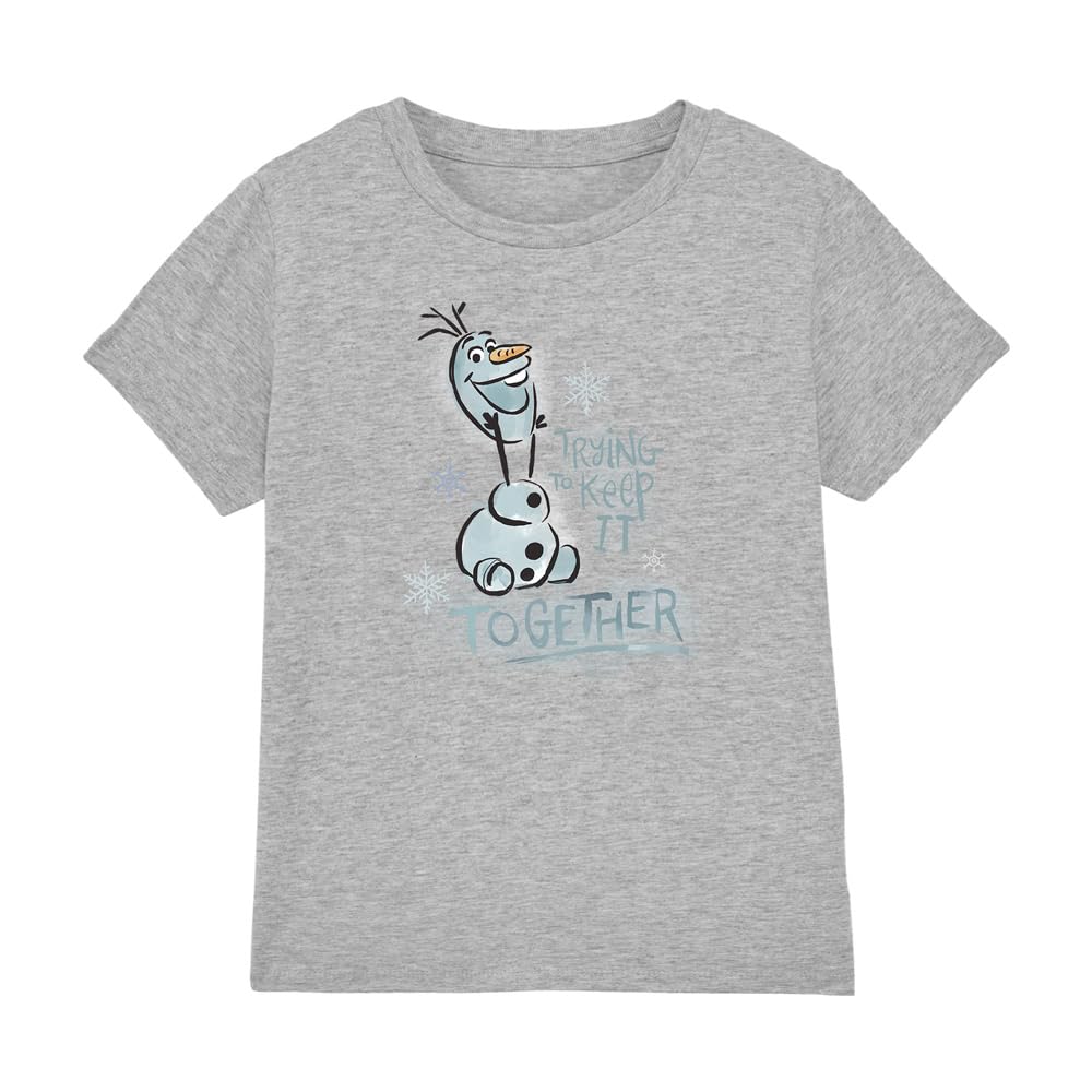 Frozen Olaf Trying to Keep It Together Unisex Kids T Shirt, Athletic Heather, 3-4 Years