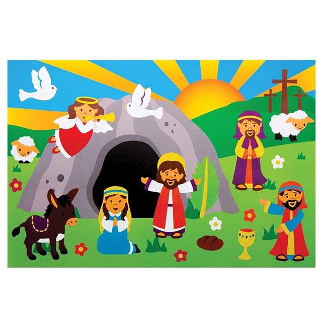 Foto 3 de 4 de Baker Ross Pegatinas con Escenas de la Semana Santa - Paquete de 5, Pegatinas para Niños (AT581)