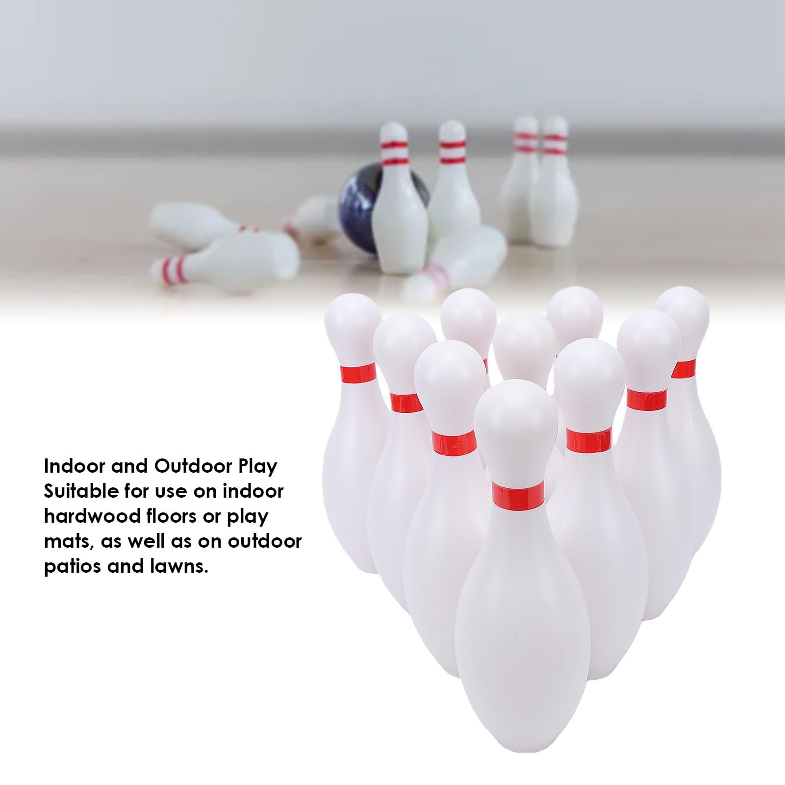 Bowling-Set, Langlebige Kunststoff-Bowling-Pins, Leichte Bälle, für Drinnen und Draußen, Familienspiel