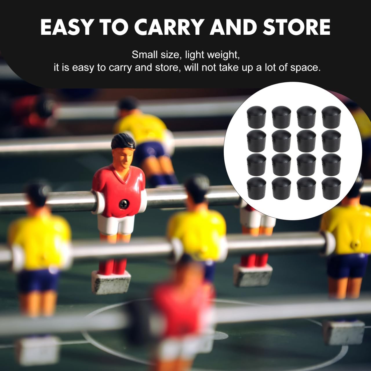Kisangel Foosball Accessories Handrail End Caps Football Table Game End Cap Sealing Foosball Table Rod Fooseball