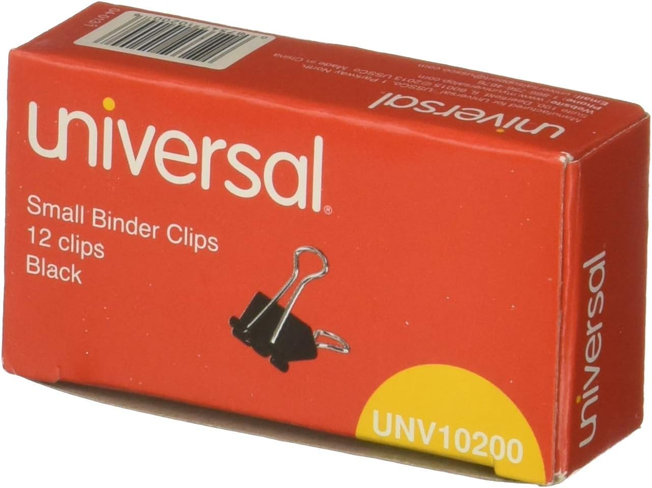 Universal Small Binder Clips Steel Wire 3/8" Capacity 3/4" Wide Black/Silver Dozen