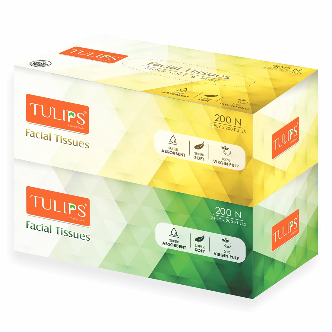 Tulips Facial Dry Tissue Paper Super Soft, Super Absorbent & 100% Pure, 2Ply x 200 Pulls (Pack of 2) (B09HBNZP4M) Amazon Price History, Amazon Price Tracker