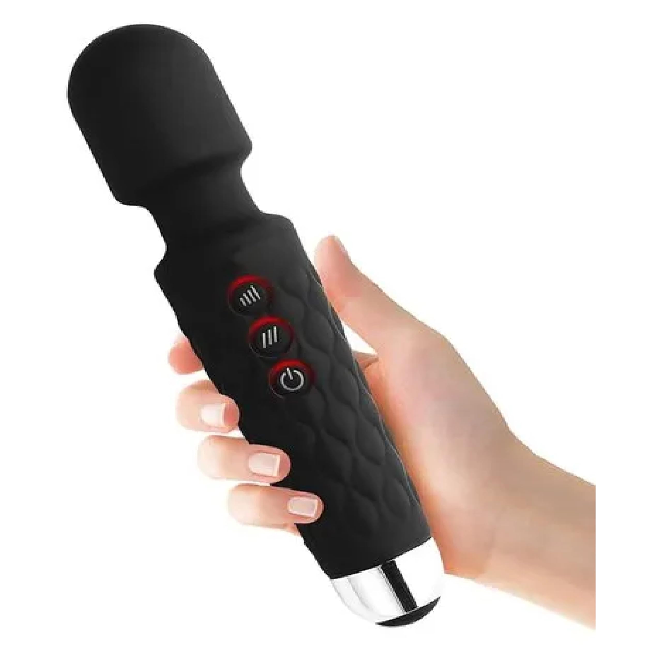 Ohayo Mini Wand Massager, Waterproof Handheld Rechargeable Neck Shoulder Back Body Massage with 8 Powerful Speeds & 20 Pulsating Patterns for Sports Recovery & Muscle Aches