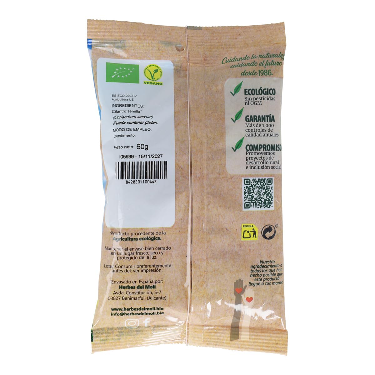 Herbes Del Cilantro Semillas Eco 60 g