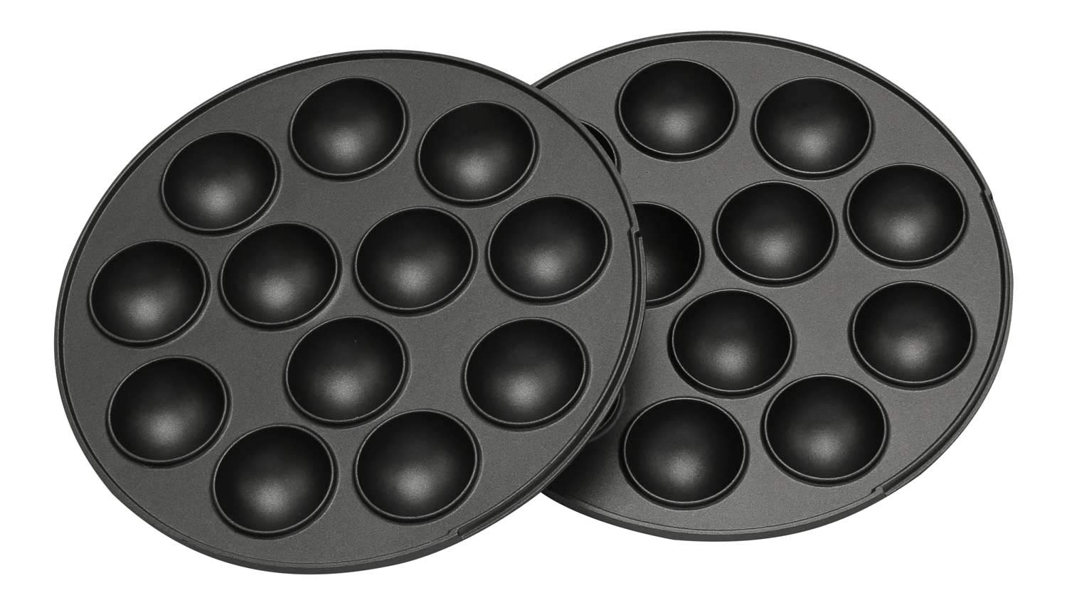3 en1 Moule à donut, muffins et popcake maker 3 plaques de cuisson interchangeables Rouge métallique