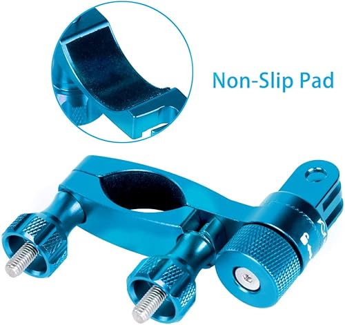 Miniatura 9 de HSU Soporte de aluminio para manillar de bicicleta con rotación de 360, soporte de poste de esquí compatible con Go Pro Hero 1110987654, DJI Osmo