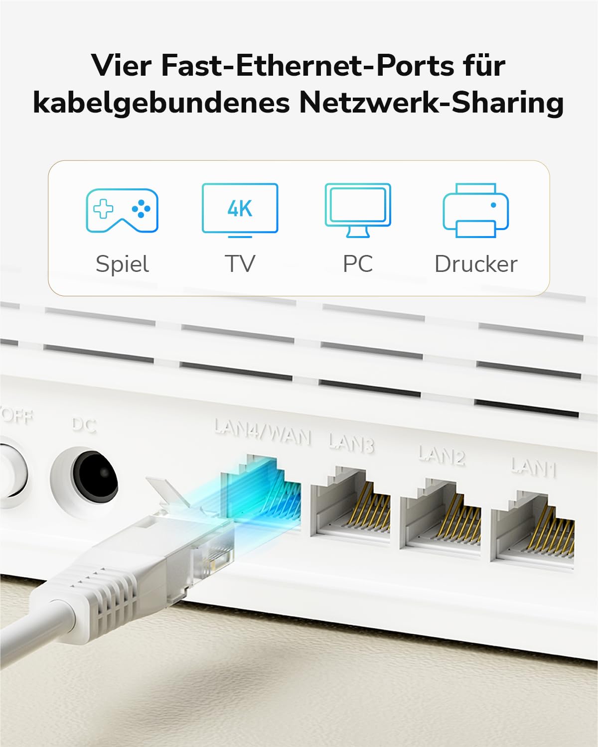 Cudy LT500E 4G LTE Cat 4 Modem-Router mit SIM-Kartensteckplatz, AC1200 WiFi, OpenVPN, Wireguard, IPsec, VPN-Client, Antennen Interno, Mesh